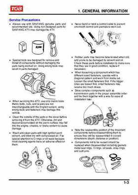 TGB Blade 250 ATV Quad Service Repair Manual, Page 8
