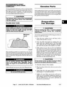 2005 Arctic Cat ATVs factory service and repair manual, Page 11