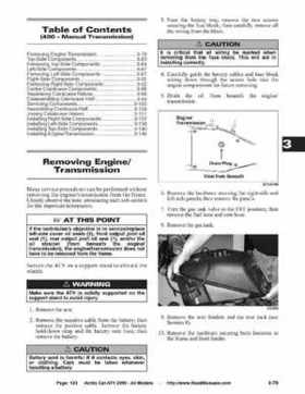 2005 Arctic Cat ATVs factory service and repair manual, Page 133