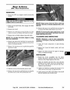 2005 Arctic Cat ATVs factory service and repair manual, Page 588