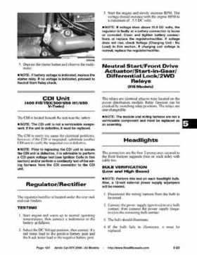 2006 Arctic Cat ATVs factory service and repair manual, Page 421