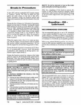 2007 Arctic Cat ATVs factory service and repair manual, Page 9