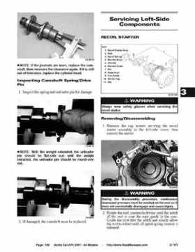 2007 Arctic Cat ATVs factory service and repair manual, Page 138