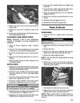 2011 Arctic Cat 450XC Service Manual, Page 111