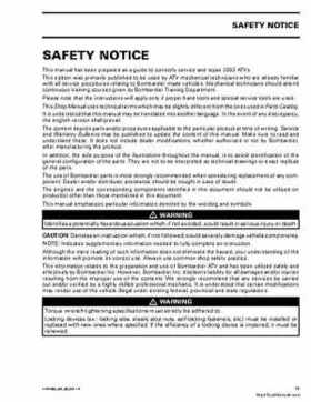 2003 Bombardier Outlander 400 Factory Service Manual, Page 4