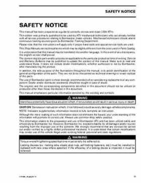 2004 Bombardier Outlander 330/400 Factory Service Manual, Page 6