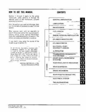 1983-1985 Original Honda ATC 200X Shop Manual, Page 3