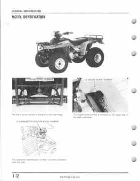 1985-1987 Honda TRX 250 Fourtrax 250 Service Manual, Page 5