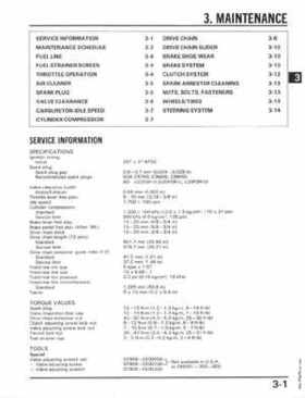 1986-1987 Honda Fortrax TRX70 Service Manual, Page 18