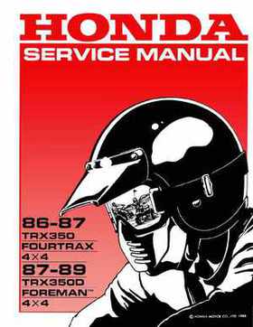 1986-1987 Honda TRX350 FourTrax 4X4, 1987-1989 TRX350D Foreman 4X4 Service Manual, Page 1