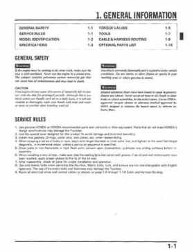 1986-1989 Honda TRX250 FourTrax 250R Service Manual, Page 4