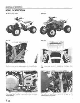 1986-1989 Honda TRX250 FourTrax 250R Service Manual, Page 5