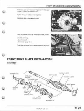1995-2000 Honda FourTrax 300 300FW TRX300 TRX300FW TRX service manual., Page 272