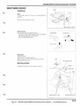 1997-2001 Honda TRX250 Fourtrax Recon Service Manual, Page 32