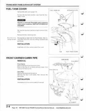 1997-2001 Honda TRX250 Fourtrax Recon Service Manual, Page 33