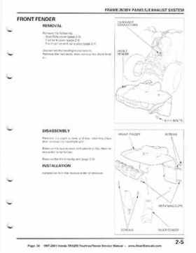 1997-2001 Honda TRX250 Fourtrax Recon Service Manual, Page 34