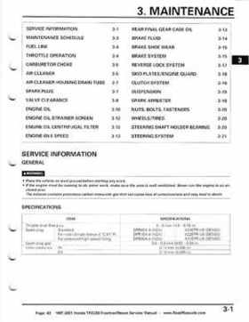 1997-2001 Honda TRX250 Fourtrax Recon Service Manual, Page 42