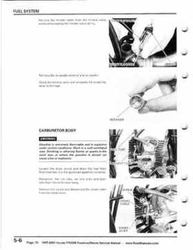 1997-2001 Honda TRX250 Fourtrax Recon Service Manual, Page 76