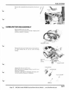 1997-2001 Honda TRX250 Fourtrax Recon Service Manual, Page 77