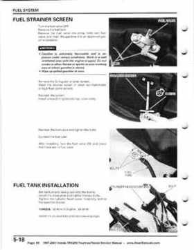 1997-2001 Honda TRX250 Fourtrax Recon Service Manual, Page 88