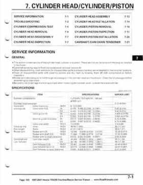 1997-2001 Honda TRX250 Fourtrax Recon Service Manual, Page 103