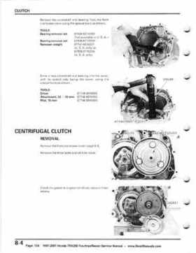 1997-2001 Honda TRX250 Fourtrax Recon Service Manual, Page 134