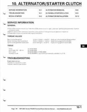 1997-2001 Honda TRX250 Fourtrax Recon Service Manual, Page 161