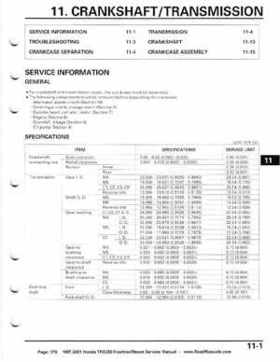 1997-2001 Honda TRX250 Fourtrax Recon Service Manual, Page 179