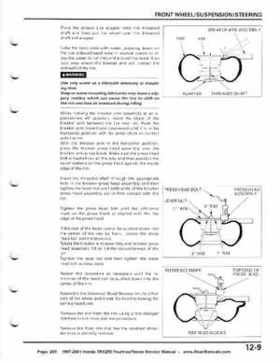 1997-2001 Honda TRX250 Fourtrax Recon Service Manual, Page 205