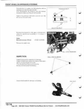 1997-2001 Honda TRX250 Fourtrax Recon Service Manual, Page 210