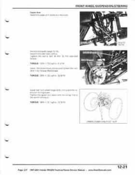 1997-2001 Honda TRX250 Fourtrax Recon Service Manual, Page 217