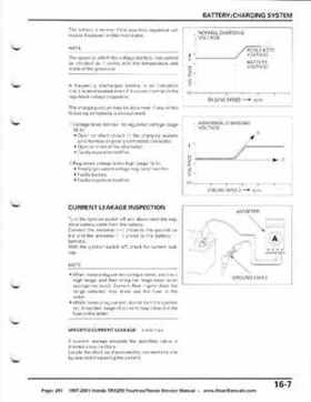1997-2001 Honda TRX250 Fourtrax Recon Service Manual, Page 291