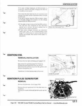1997-2001 Honda TRX250 Fourtrax Recon Service Manual, Page 301