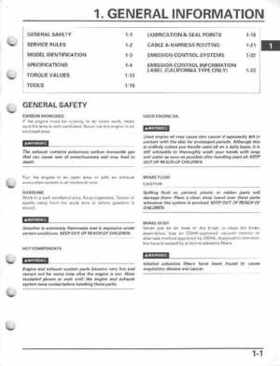 1997-2004 Honda Fourtrax Recon TRX250TE/TM Service Manual, Page 5