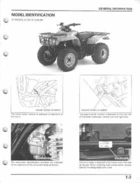 1997-2004 Honda Fourtrax Recon TRX250TE/TM Service Manual, Page 7