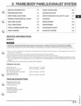 1997-2004 Honda Fourtrax Recon TRX250TE/TM Service Manual, Page 38