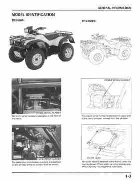 1998-2001 Honda Fourtrax Foreman TRX450S, TRX450ES Factory Service Manual, Page 7