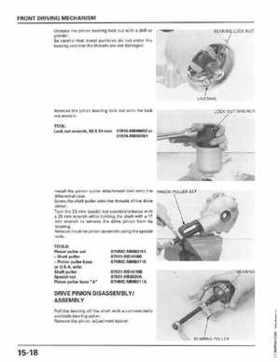 1998-2001 Honda Fourtrax Foreman TRX450S, TRX450ES Factory Service Manual, Page 304