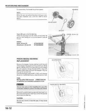 1998-2001 Honda Fourtrax Foreman TRX450S, TRX450ES Factory Service Manual, Page 326