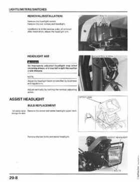 1998-2001 Honda Fourtrax Foreman TRX450S, TRX450ES Factory Service Manual, Page 372