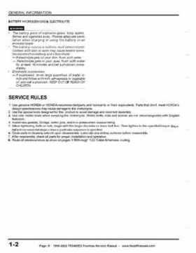 1999-2002 TRX400EX Fourtrax Service Manual, Page 6