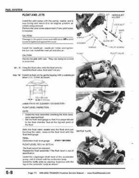 1999-2002 TRX400EX Fourtrax Service Manual, Page 71