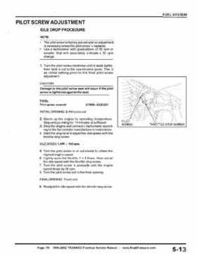 1999-2002 TRX400EX Fourtrax Service Manual, Page 76