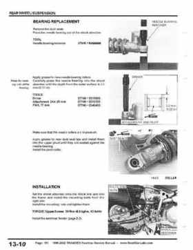 1999-2002 TRX400EX Fourtrax Service Manual, Page 191