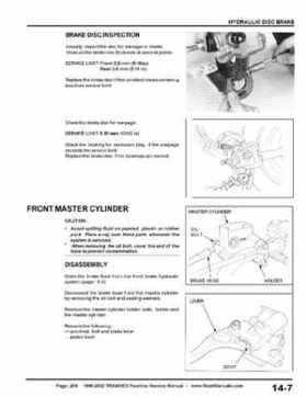 1999-2002 TRX400EX Fourtrax Service Manual, Page 204