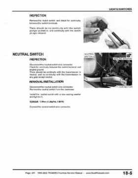 1999-2002 TRX400EX Fourtrax Service Manual, Page 251