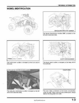 1999-2004 Honda TRX400EX FourTrax Service Manual, Page 7