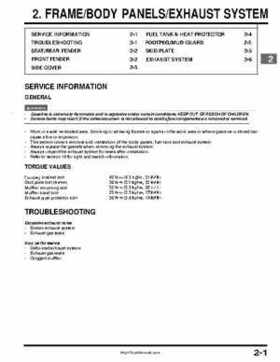1999-2004 Honda TRX400EX FourTrax Service Manual, Page 29
