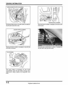 2000-2003 Honda TRX350 Rancher factory service manual, Page 4