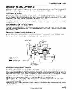 2000-2003 Honda TRX350 Rancher factory service manual, Page 35